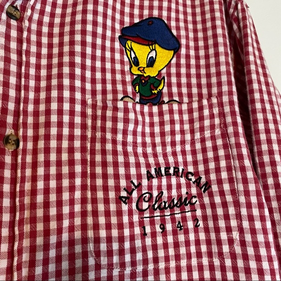Vintage Acme Clothing Co All American Classic Plaid Embroidered Button Up Size M - Picture 4 of 10